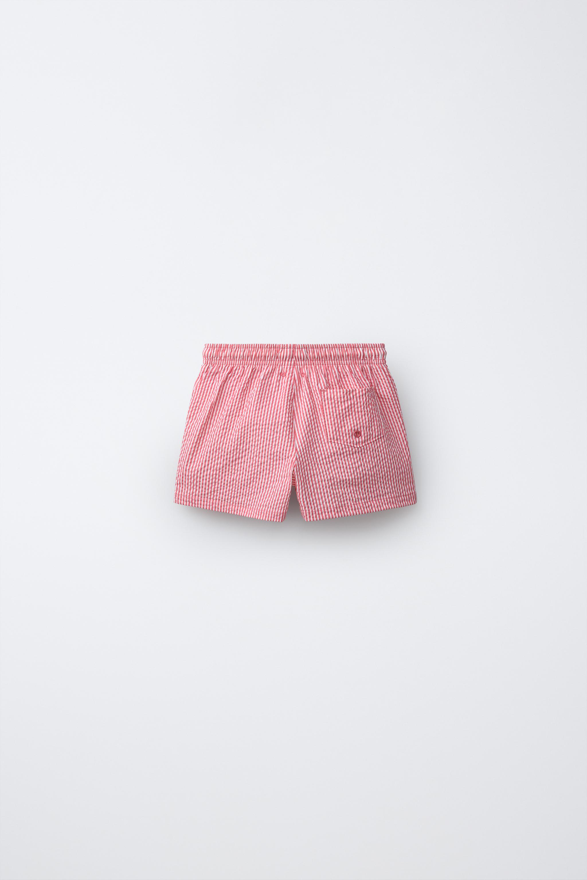 1-6 YEARS/ STRIPED SEERSUCKER SWIM SHORTS